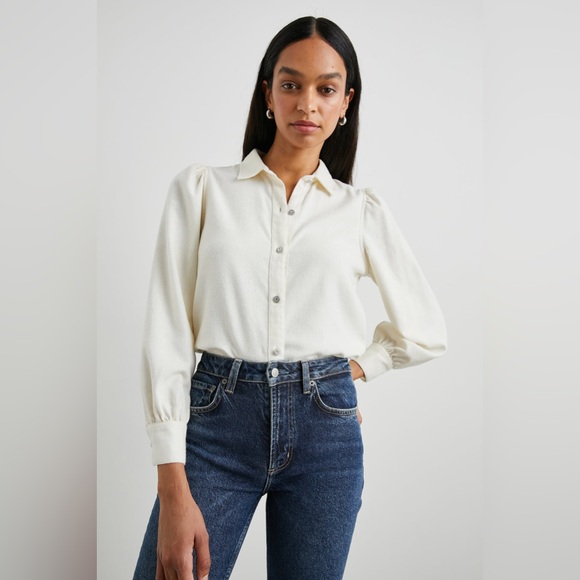 NWOT Rails Angelica Shirt Winter White SizeXS $188 - Picture 5 of 11